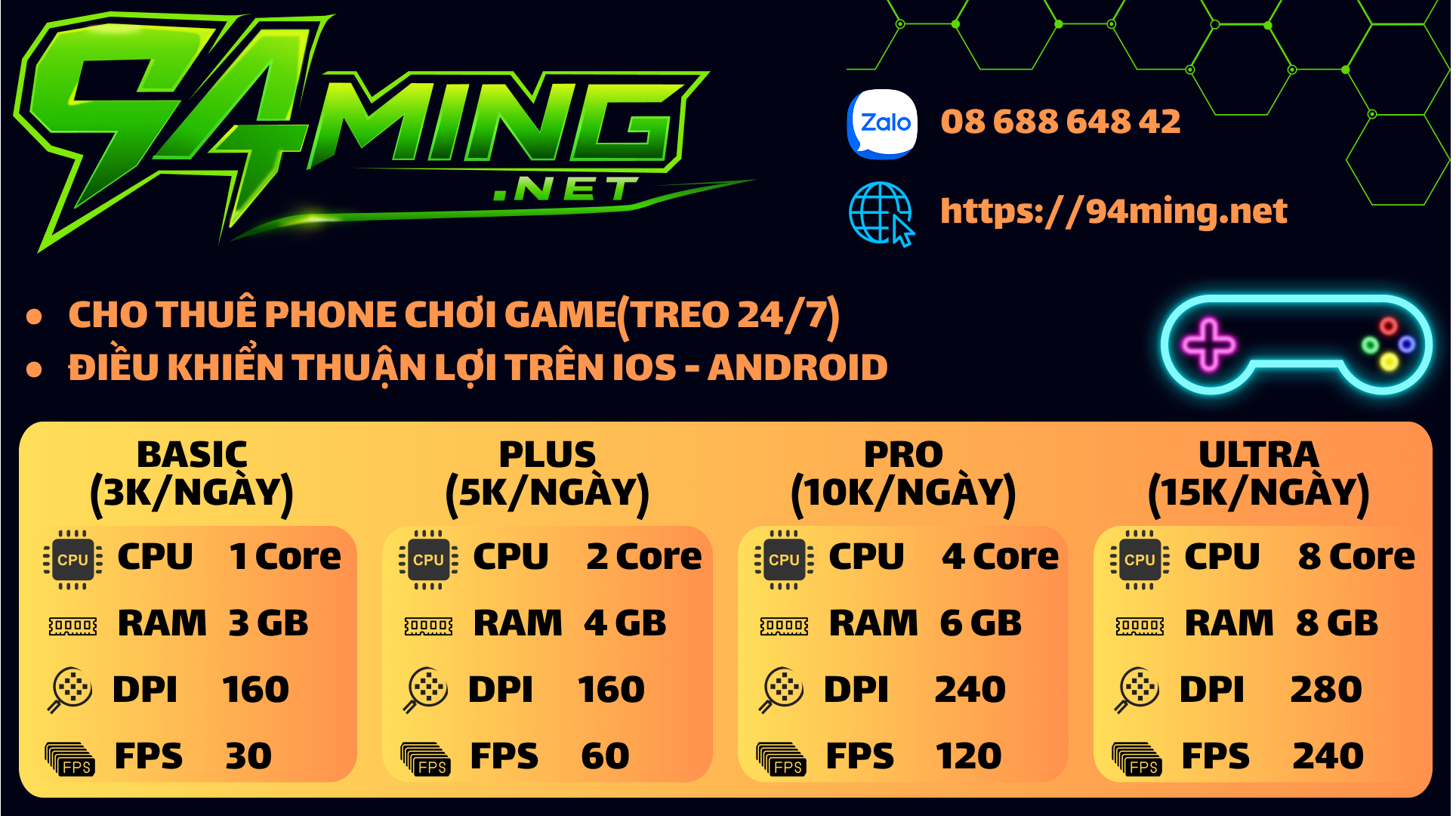 Dịch vụ cho thuê phone treo game 24/7 - Giá thuê điện thoại di động cho game tự động